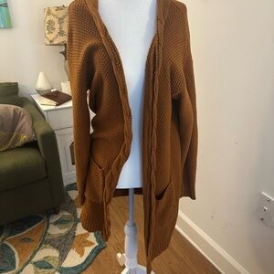 41 Hawthorn Women's Cardigan in Rich Fall Orange-Brown